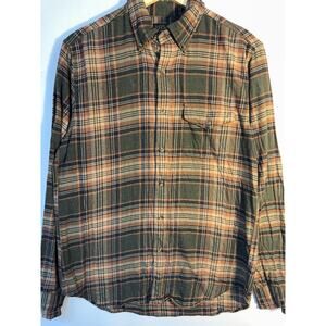 J Crew Cashmere Blend Plaid Flannel Shirt Mens Medium Button Front